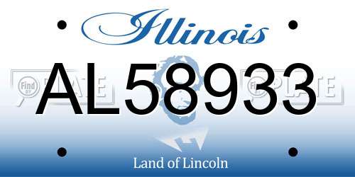 AL58933 Illinois License Plate