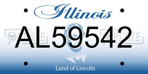 AL59542 Illinois License Plate