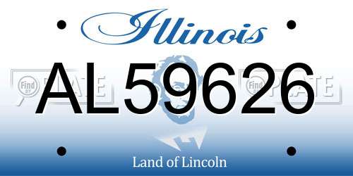 AL59626 Illinois License Plate