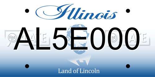 AL5E000 Illinois License Plate