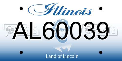 AL60039 Illinois License Plate