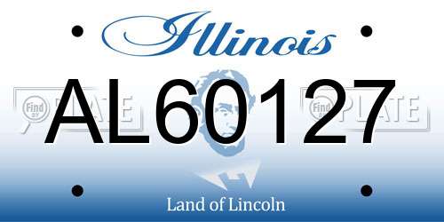 AL60127 Illinois License Plate