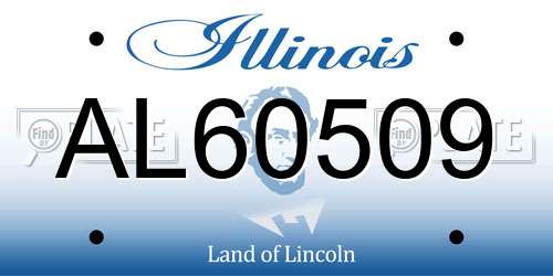AL60509 Illinois License Plate