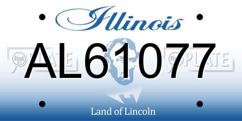 AL61077 Illinois License Plate