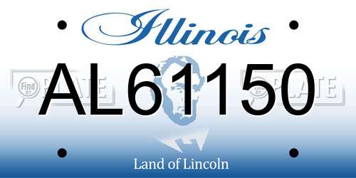 AL61150 Illinois License Plate