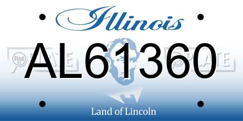 AL61360 Illinois License Plate