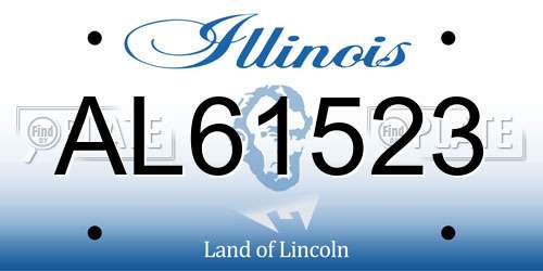 AL61523 Illinois License Plate