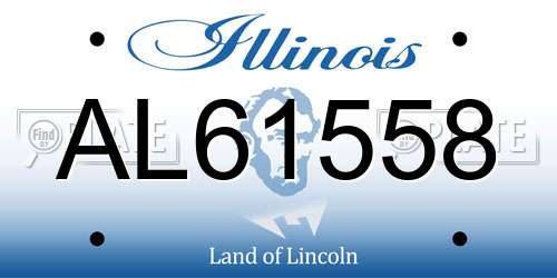AL61558 Illinois License Plate