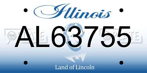 AL63755 Illinois License Plate