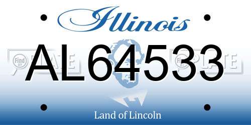 AL64533 Illinois License Plate