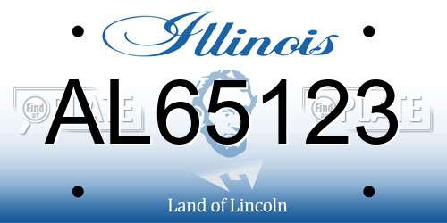 AL65123 Illinois License Plate