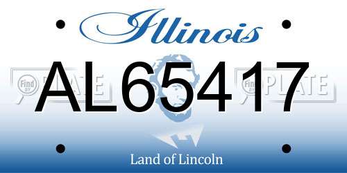 AL65417 Illinois License Plate