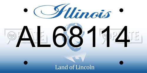 AL68114 Illinois License Plate