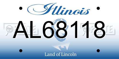 AL68118 Illinois License Plate