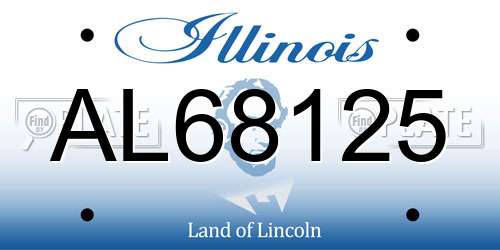 AL68125 Illinois License Plate