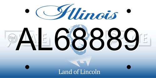 AL68889 Illinois License Plate