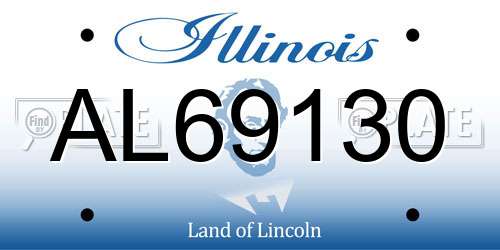 AL69130 Illinois License Plate