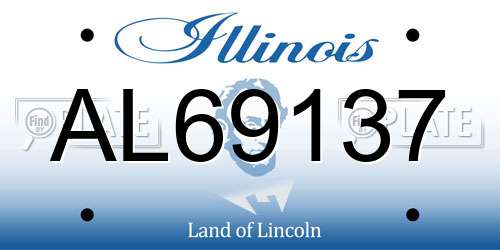 AL69137 Illinois License Plate