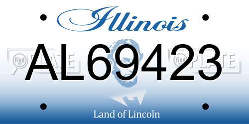 AL69423 Illinois License Plate