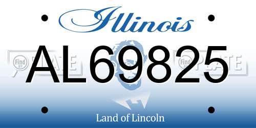 AL69825 Illinois License Plate