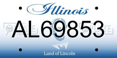 AL69853 Illinois License Plate