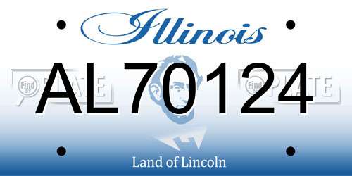 AL70124 Illinois License Plate