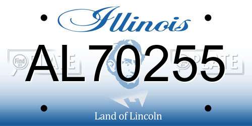 AL70255 Illinois License Plate