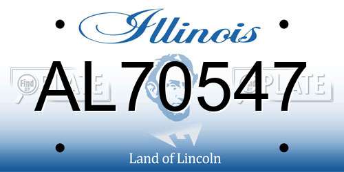 AL70547 Illinois License Plate