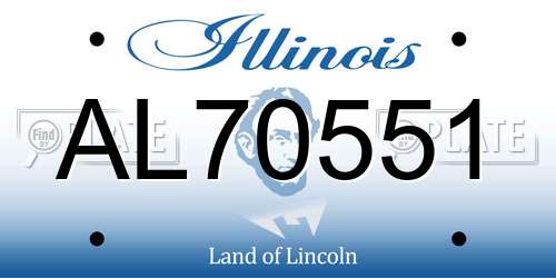 AL70551 Illinois License Plate