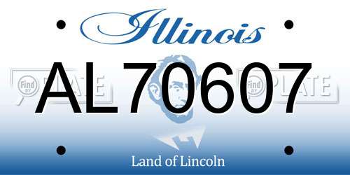 AL70607 Illinois License Plate