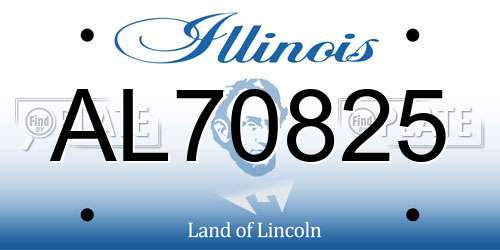 AL70825 Illinois License Plate