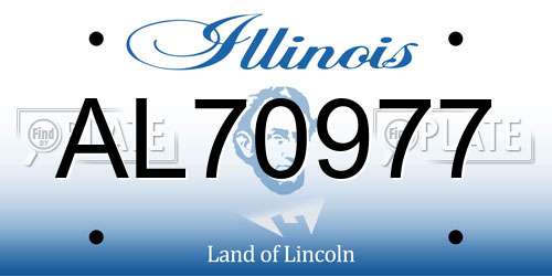 AL70977 Illinois License Plate
