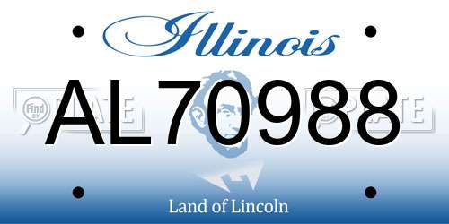 AL70988 Illinois License Plate