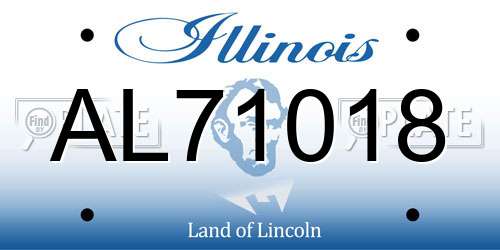 AL71018 Illinois License Plate
