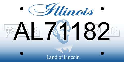 AL71182 Illinois License Plate