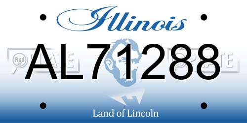 AL71288 Illinois License Plate