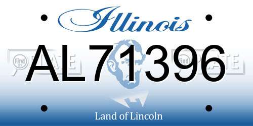 AL71396 Illinois License Plate