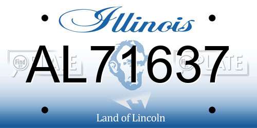 AL71637 Illinois License Plate