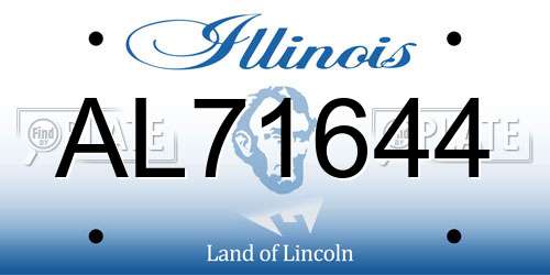 AL71644 Illinois License Plate