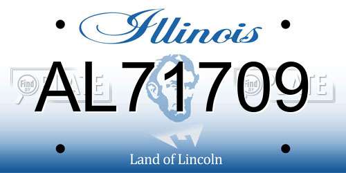 AL71709 Illinois License Plate