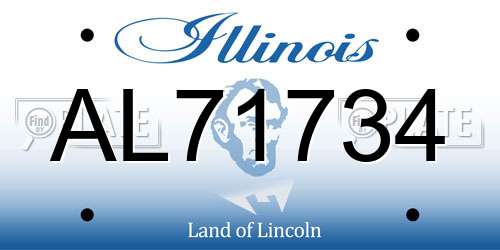 AL71734 Illinois License Plate