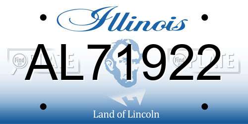 AL71922 Illinois License Plate