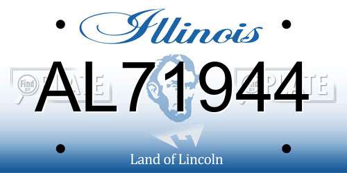 AL71944 Illinois License Plate