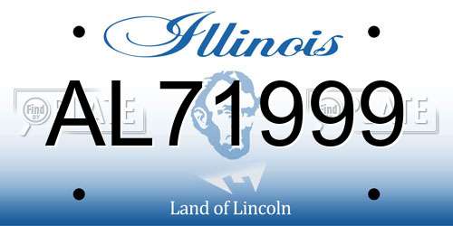 AL71999 Illinois License Plate