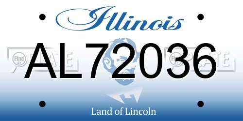 AL72036 Illinois License Plate