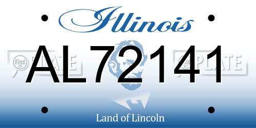 AL72141 Illinois License Plate