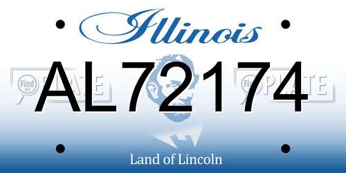 AL72174 Illinois License Plate
