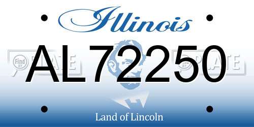 AL72250 Illinois License Plate
