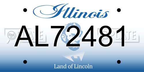 AL72481 Illinois License Plate