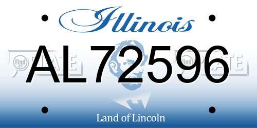 AL72596 Illinois License Plate